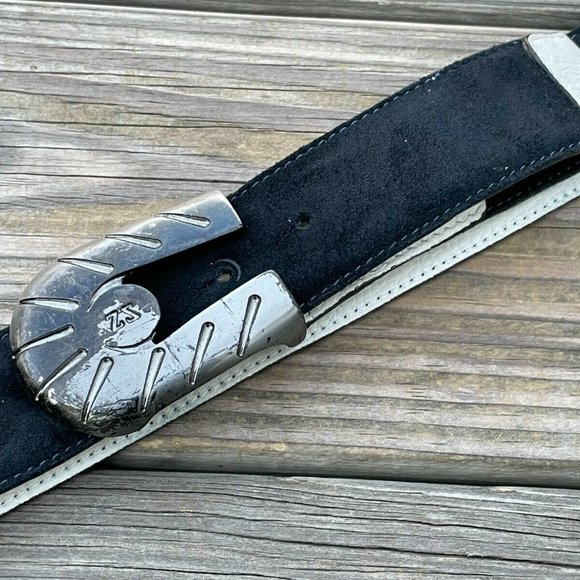 Ermenegildo Zegna Sport Men Belt Black Suede Leather Waistband Size 36-37 In Aut - Picture 11 of 12